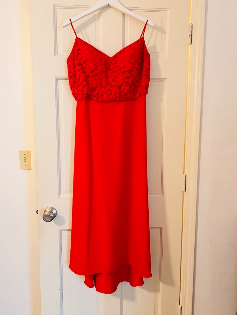 JJ’s House Red Bridesmaids or Mothers Spaghetti Strap Lightweight Dress